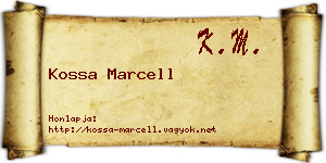 Kossa Marcell névjegykártya